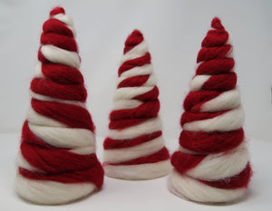 Red & White Wool Trees